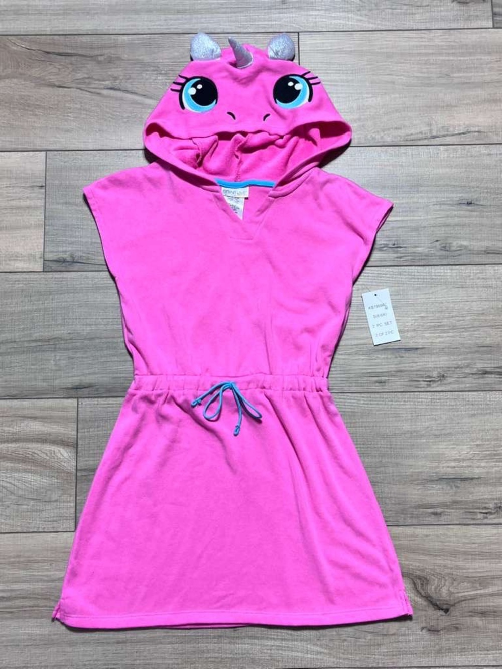 Saint Eve Swim Girls Hooded Unicorn Cover-Up Dress Size 6/6X Pink